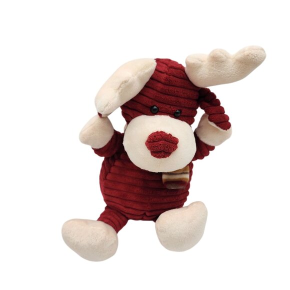 Dan Dee Christmas Collectors Choice Red & White Plush Moose With Scarf - Picture 1 of 4